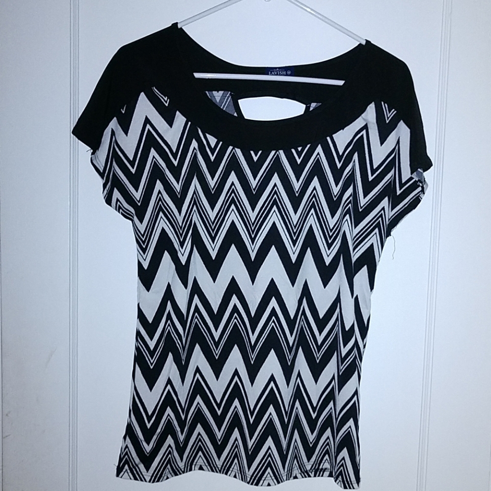Cute black and white dress top